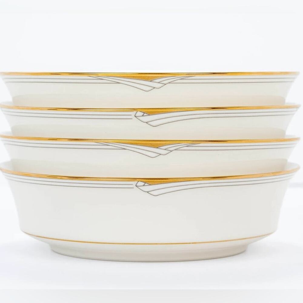 Vintage Midcentury Modern Noritake China Golden Cove Coupe Salad Bowls